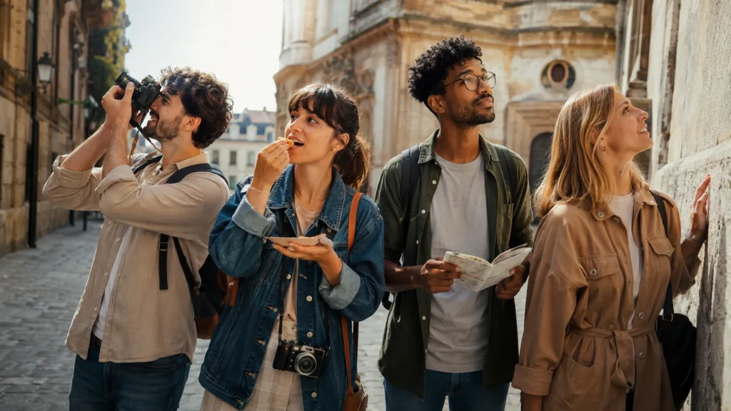 Tourists Explore European City