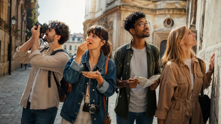 Tourists Explore European City