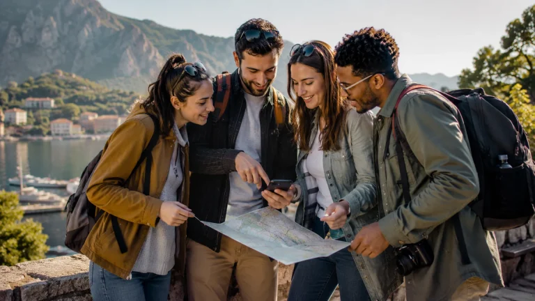 Travelers Map City Smartphone Coast