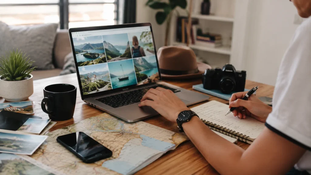 Person Plans Travel Maps