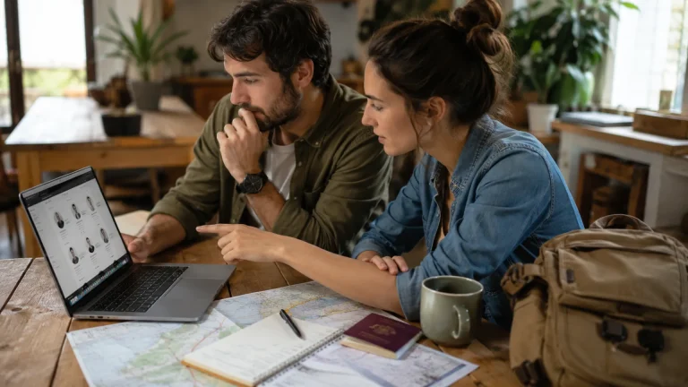 Couple Plan Laptop Map