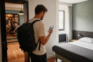 Traveler compares a private room in the hostel and a cheap hotel