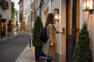 Traveller uses a late check-in code in accommodation