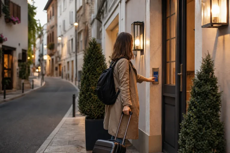 Traveller uses a late check-in code in accommodation