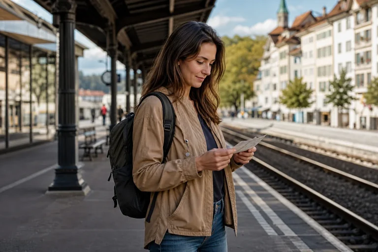 Solo traveler with small backpack in a station for the first weekend alone