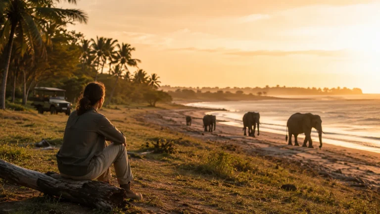 Tanzania Safari Ocean Elephants Sunset